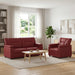 Bankstel 2 pcs Wijnrood Kunstleer