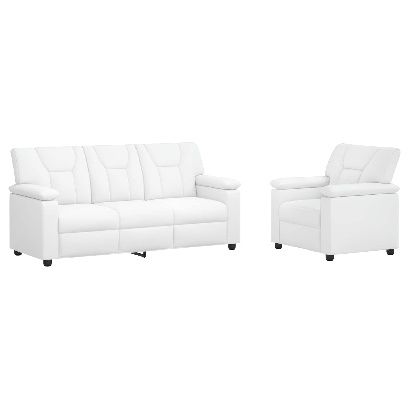 Bankstel 2 pcs Wit Kunstleer