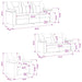 Bankstel 3 pcs Crèmekleurig Kunstleer