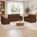 Bankstel 3 pcs Bruin Kunstleer