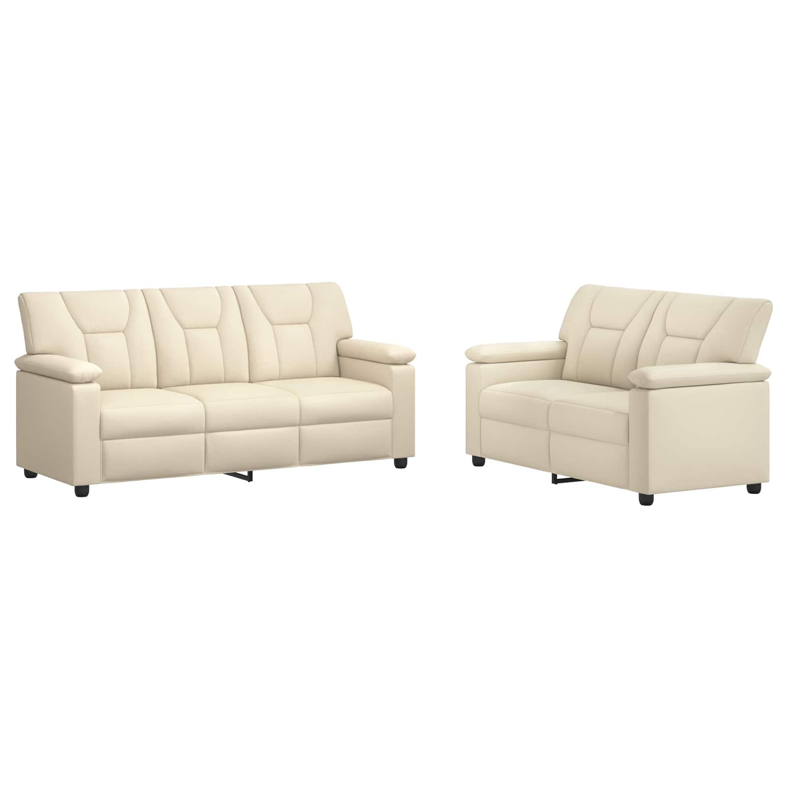 Bankstel 2 pcs Crèmekleurig Kunstleer
