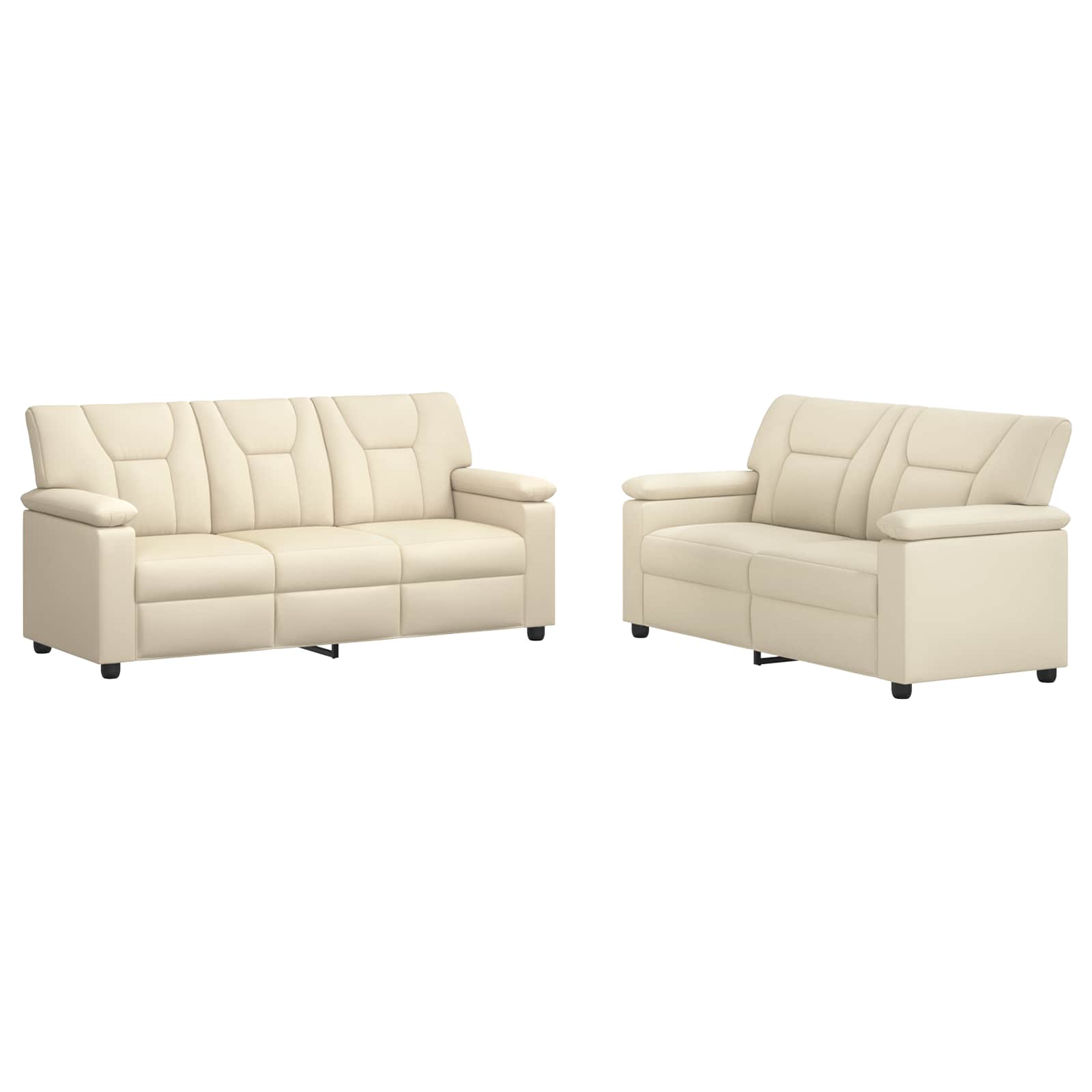 Bankstel 2 pcs Crèmekleurig Kunstleer
