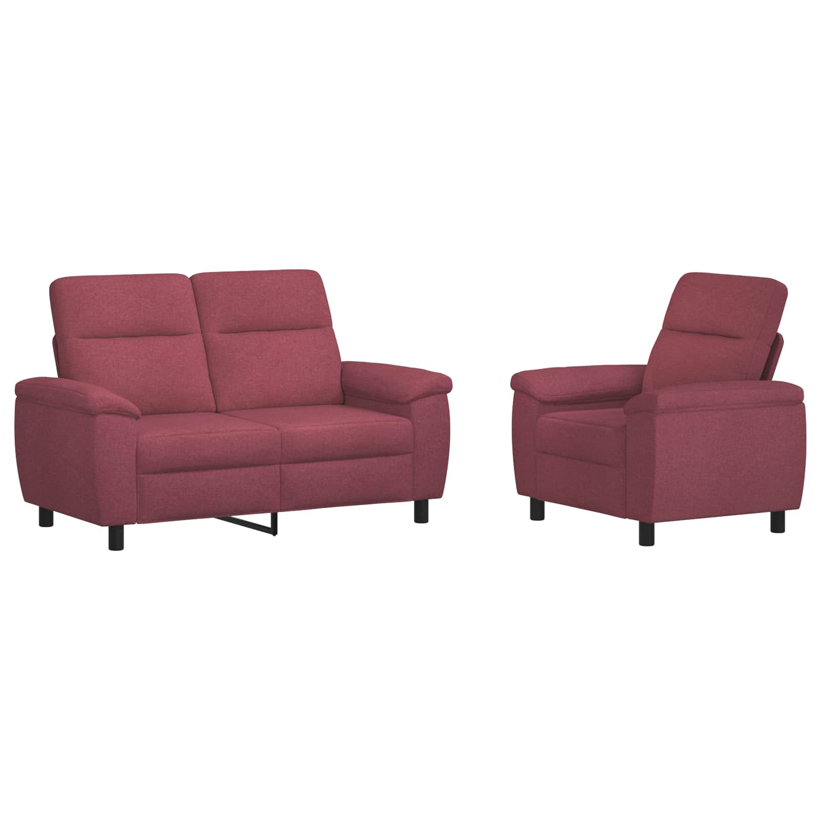 Bankstel 2 pcs Wijnrood Stof