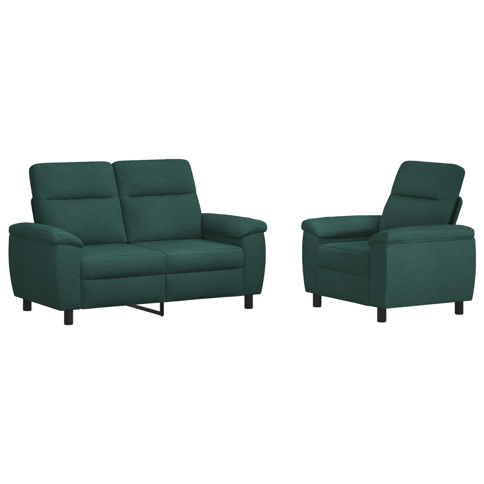 Bankstel 2 pcs Donkergroen Stof
