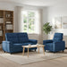 Bankstel 2 pcs Blauw Stof