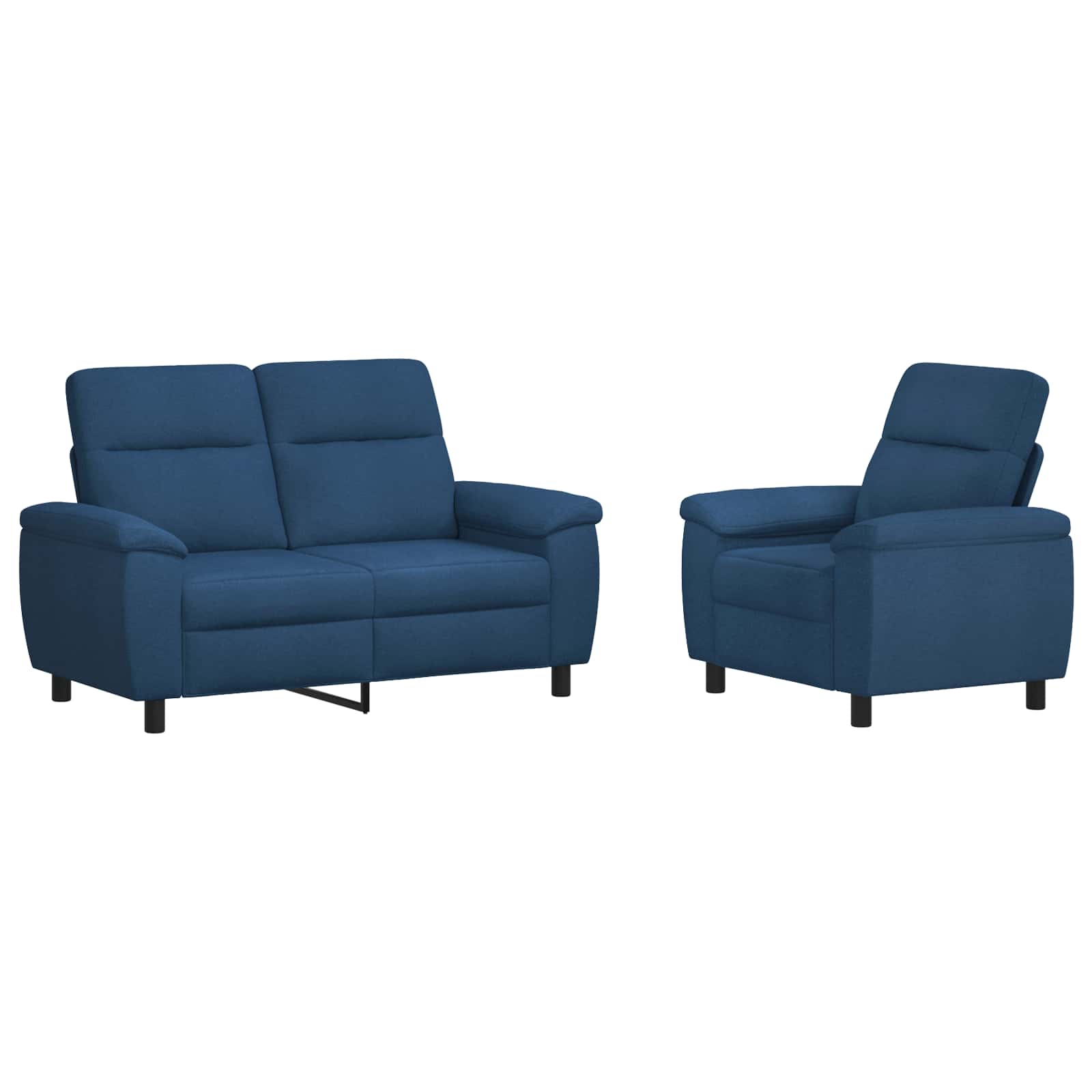 Bankstel 2 pcs Blauw Stof