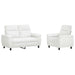 Bankstel 2 pcs Wit Stof