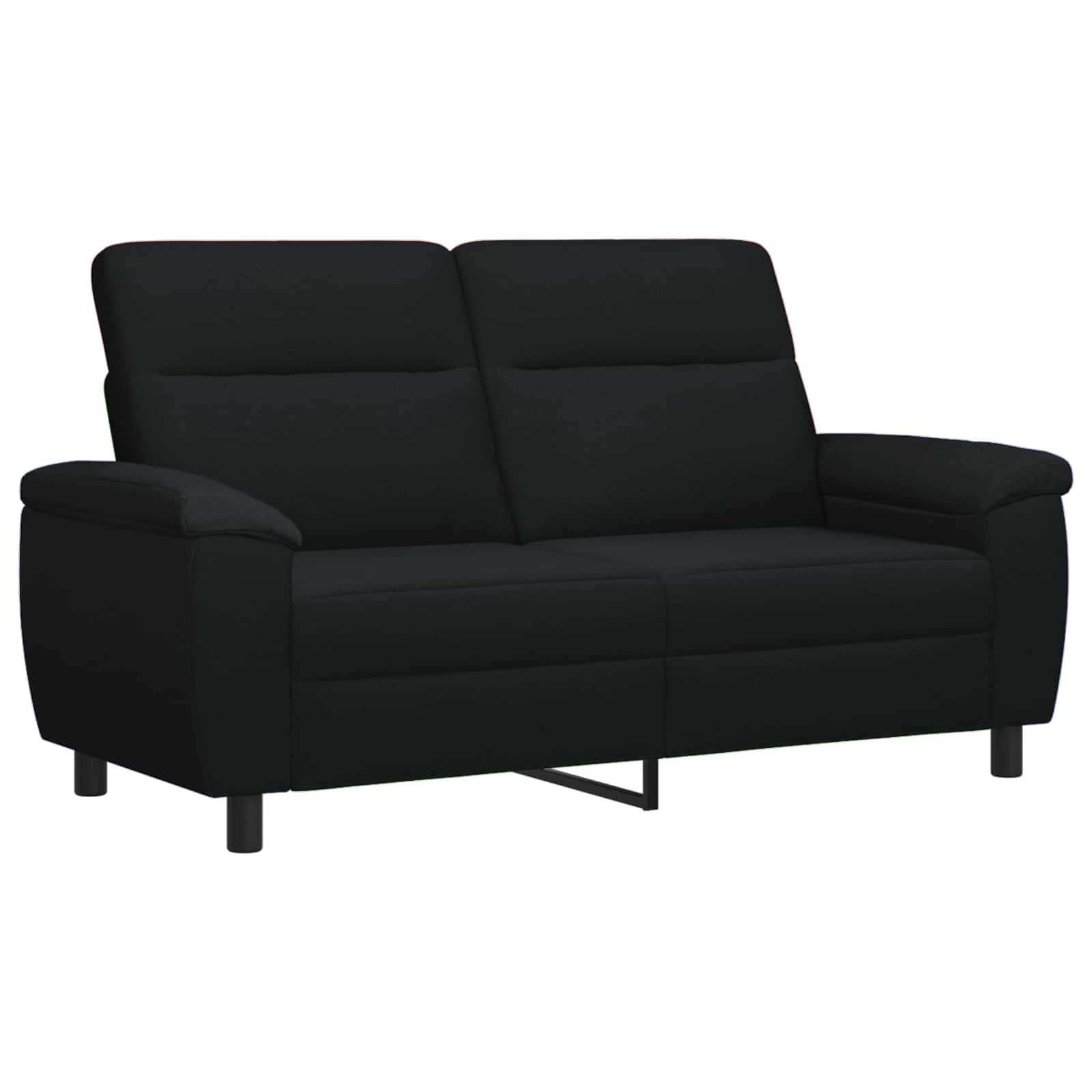 Bankstel 2 pcs Zwart Stof