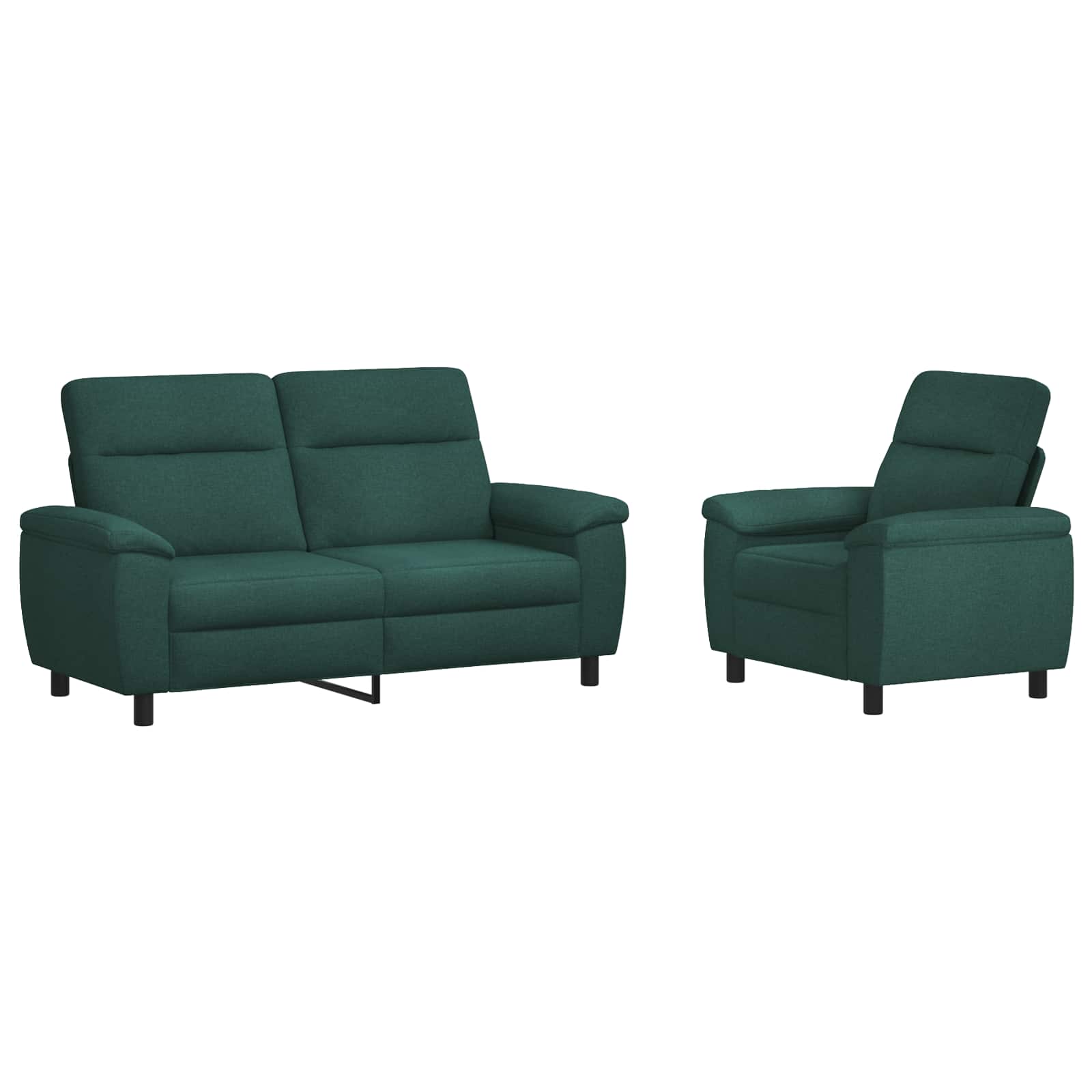Bankstel 2 pcs Donkergroen Stof
