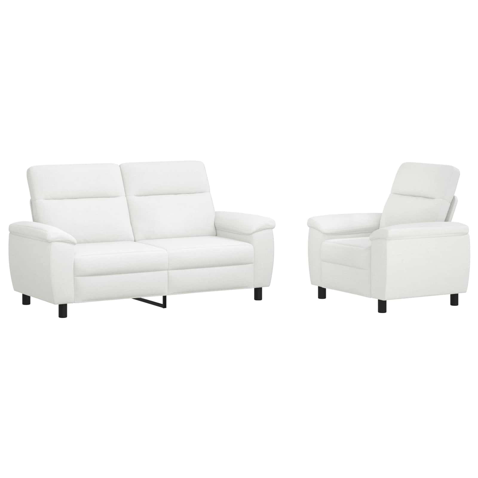 Bankstel 2 pcs Wit Stof