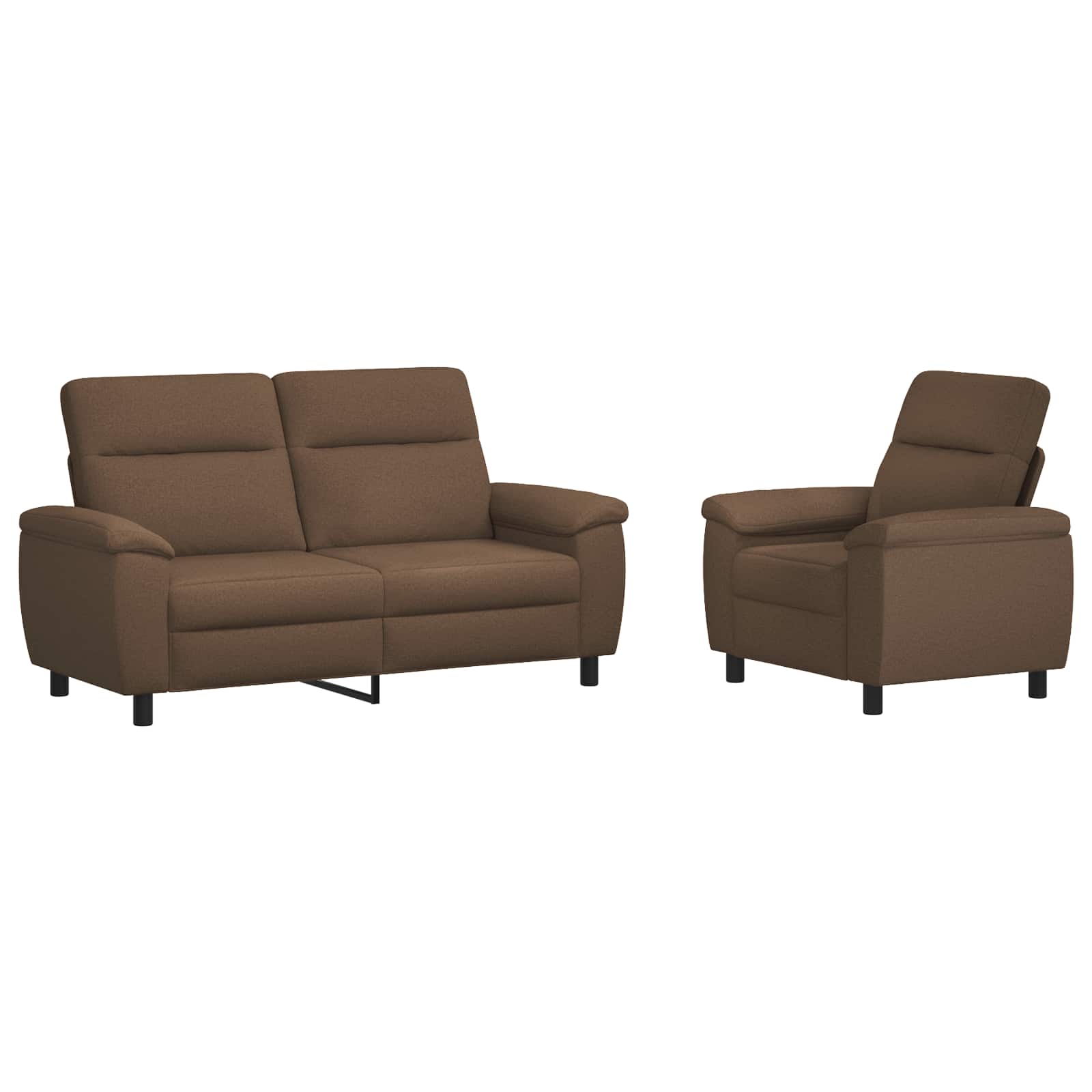 Bankstel 2 pcs Bruin Stof