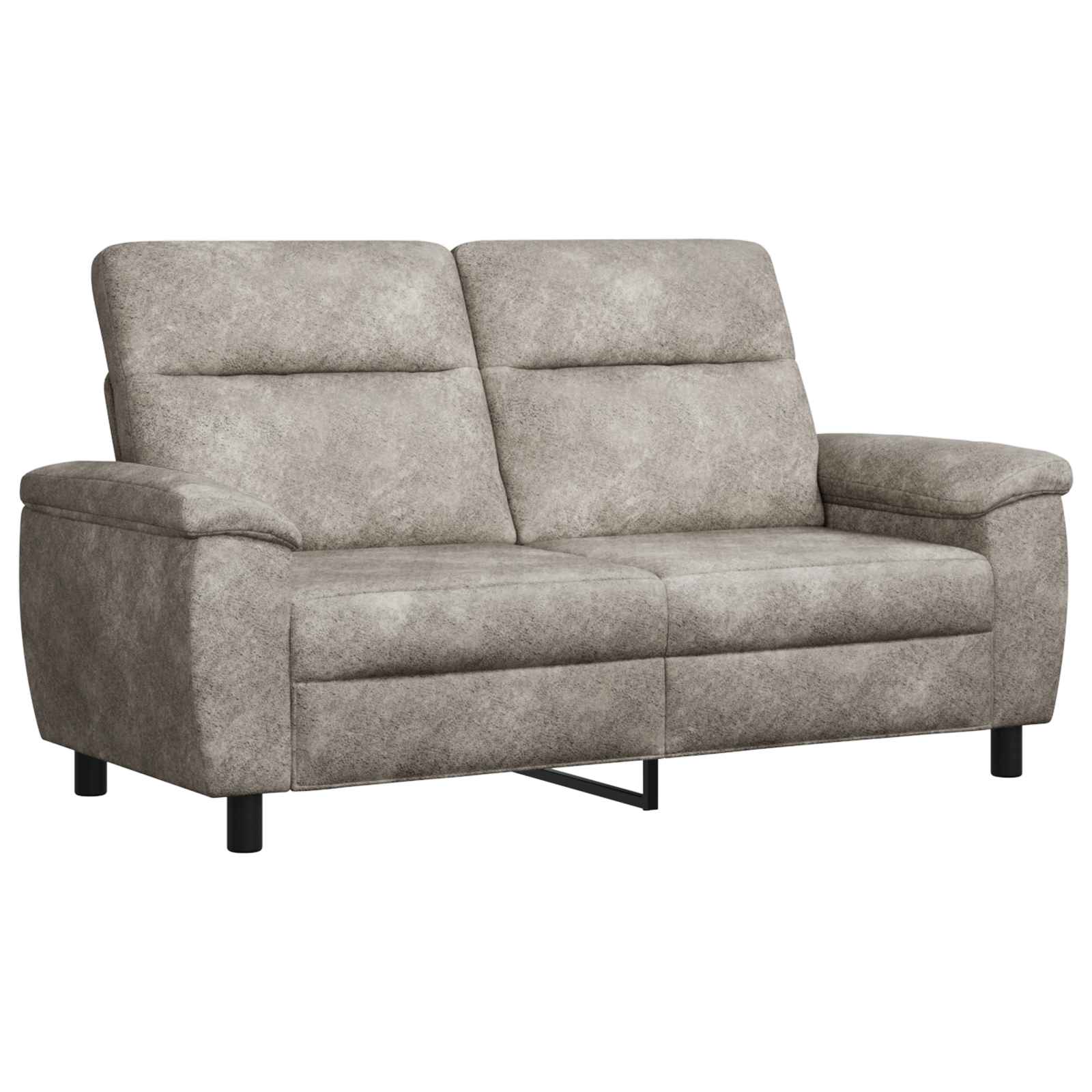 Bankstel 2 pcs Lichtgrijs Nep Suede Leer