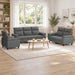 Bankstel 3 pcs Donkergrijs Stof