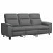 Bankstel 3 pcs Donkergrijs Stof
