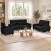 Bankstel 3 pcs Zwart Stof