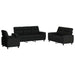 Bankstel 3 pcs Zwart Stof