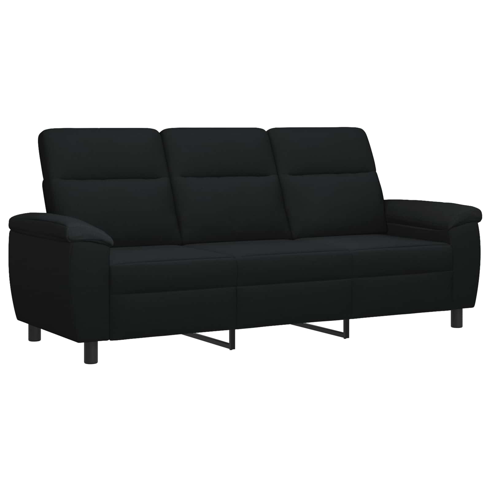 Bankstel 3 pcs Zwart Stof