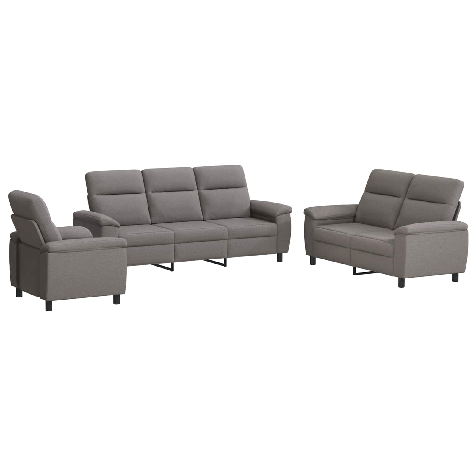 Bankstel 3 pcs Taupe Stof
