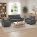 Bankstel 3 pcs Donkergrijs Stof