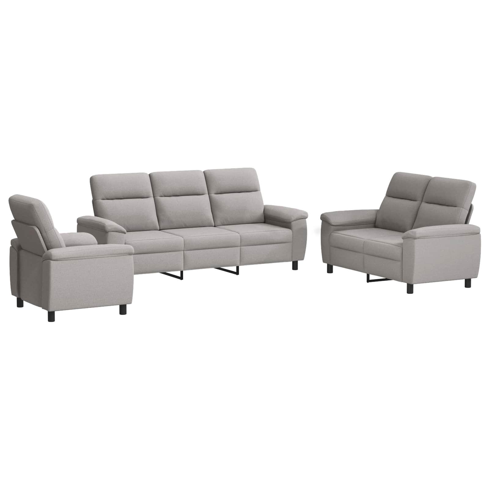 Bankstel 3 pcs Wolkengrijs Stof
