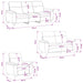 Bankstel 3 pcs Wolkengrijs Stof