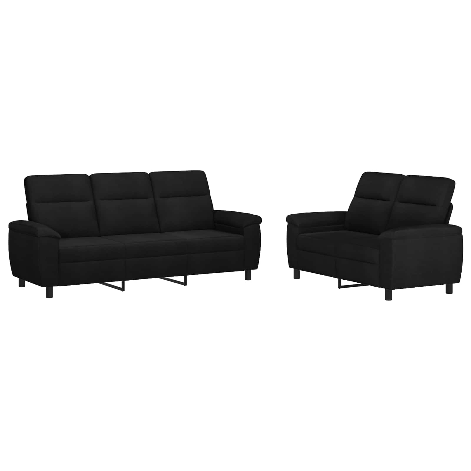 Bankstel 2 pcs Zwart Stof