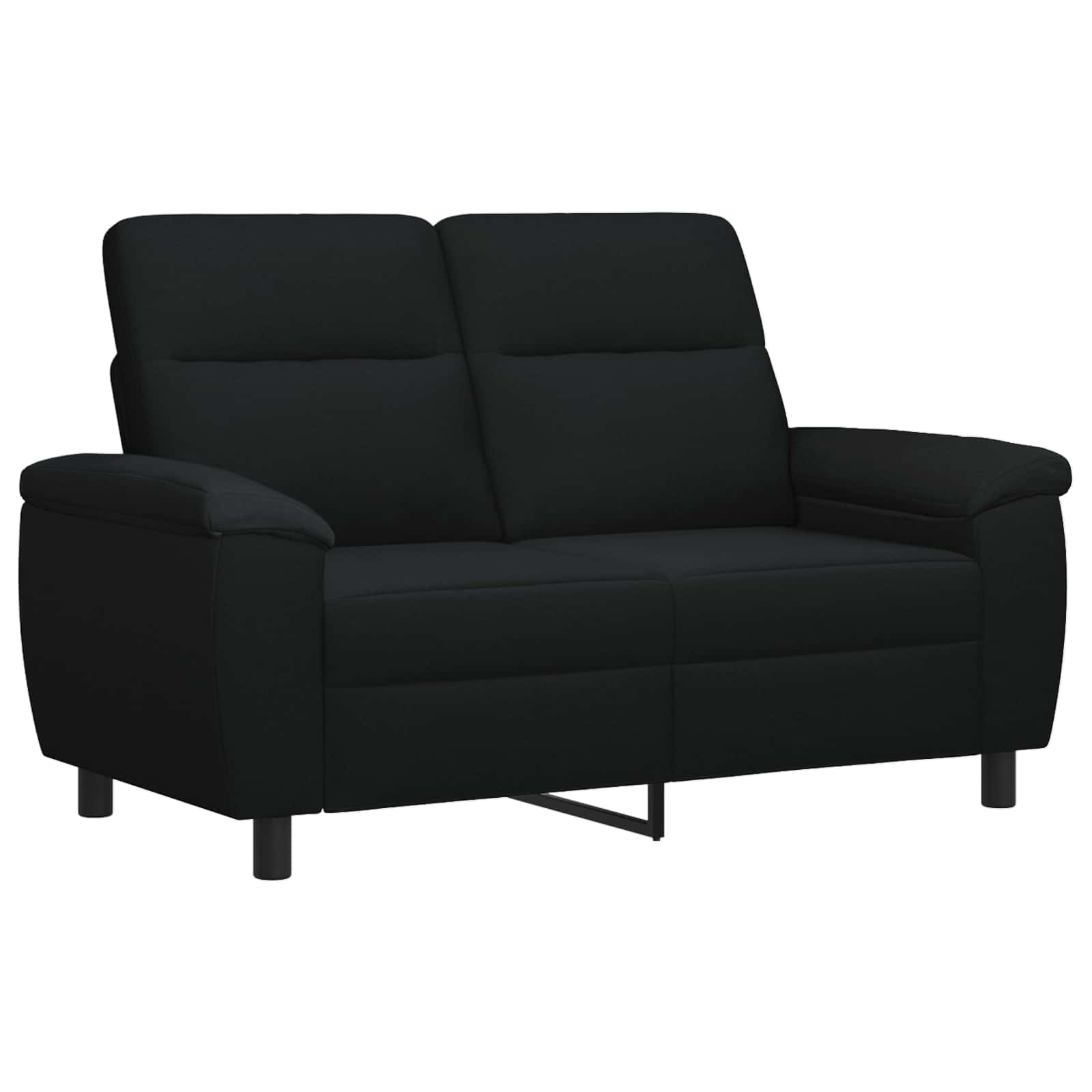 Bankstel 2 pcs Zwart Stof