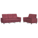 Bankstel 2 pcs Wijnrood Stof