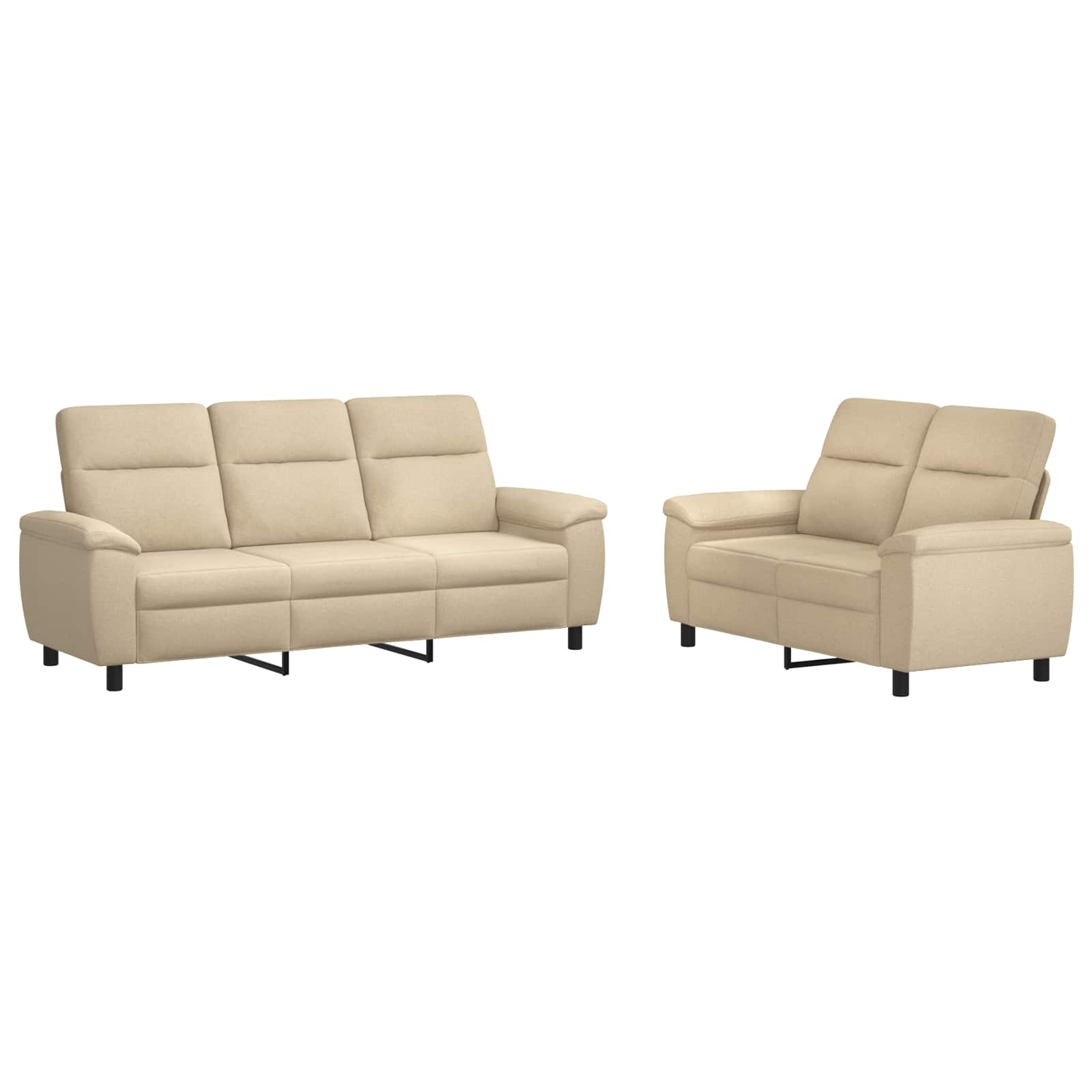 Bankstel 2 pcs Crèmekleurig Stof