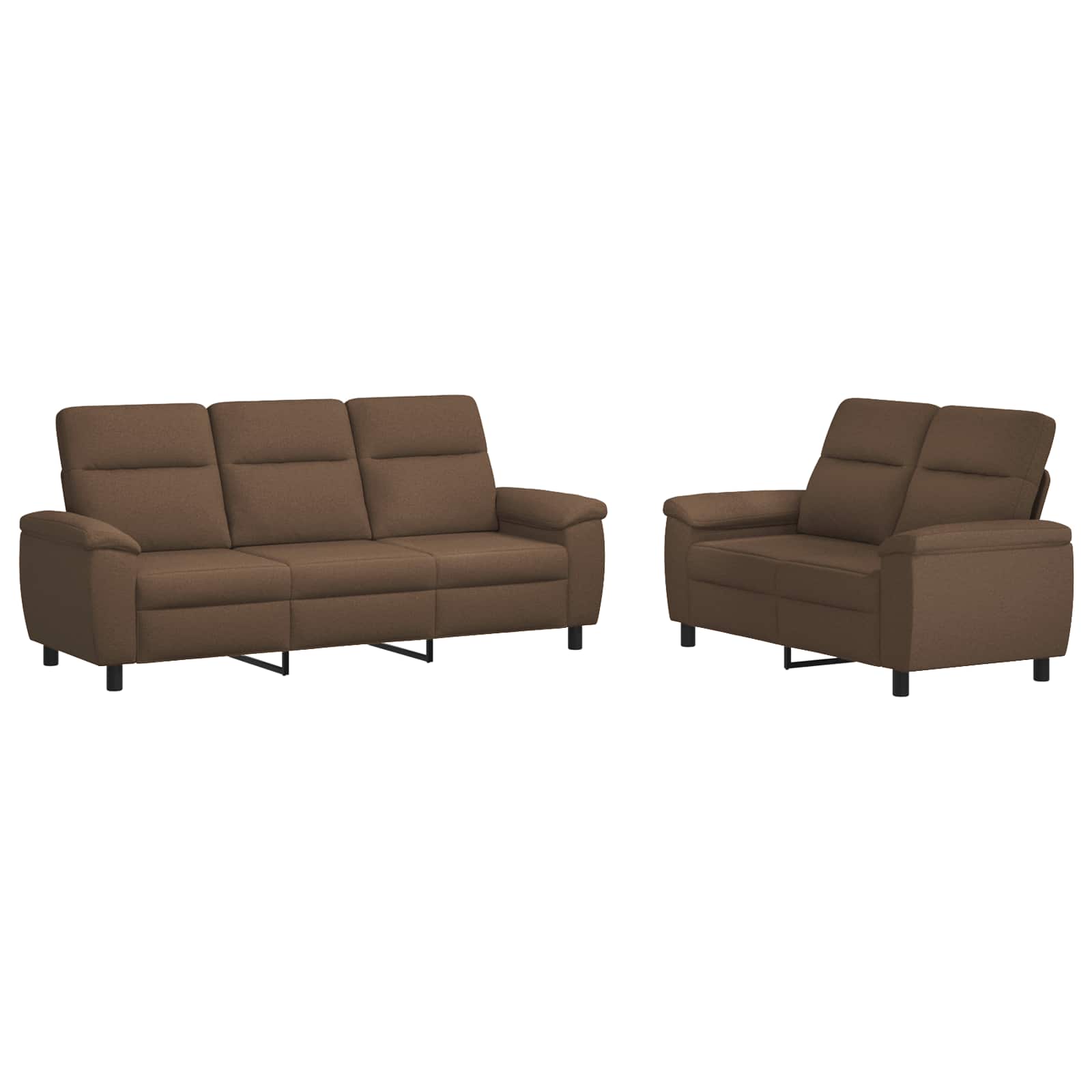 Bankstel 2 pcs Bruin Stof