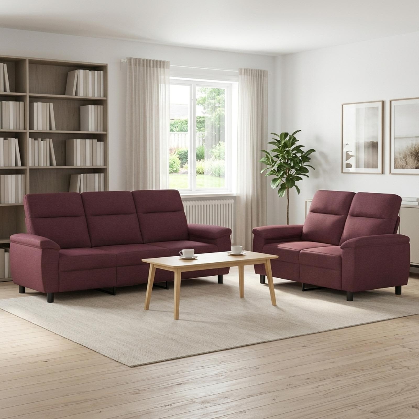Bankstel 2 pcs Paars Stof