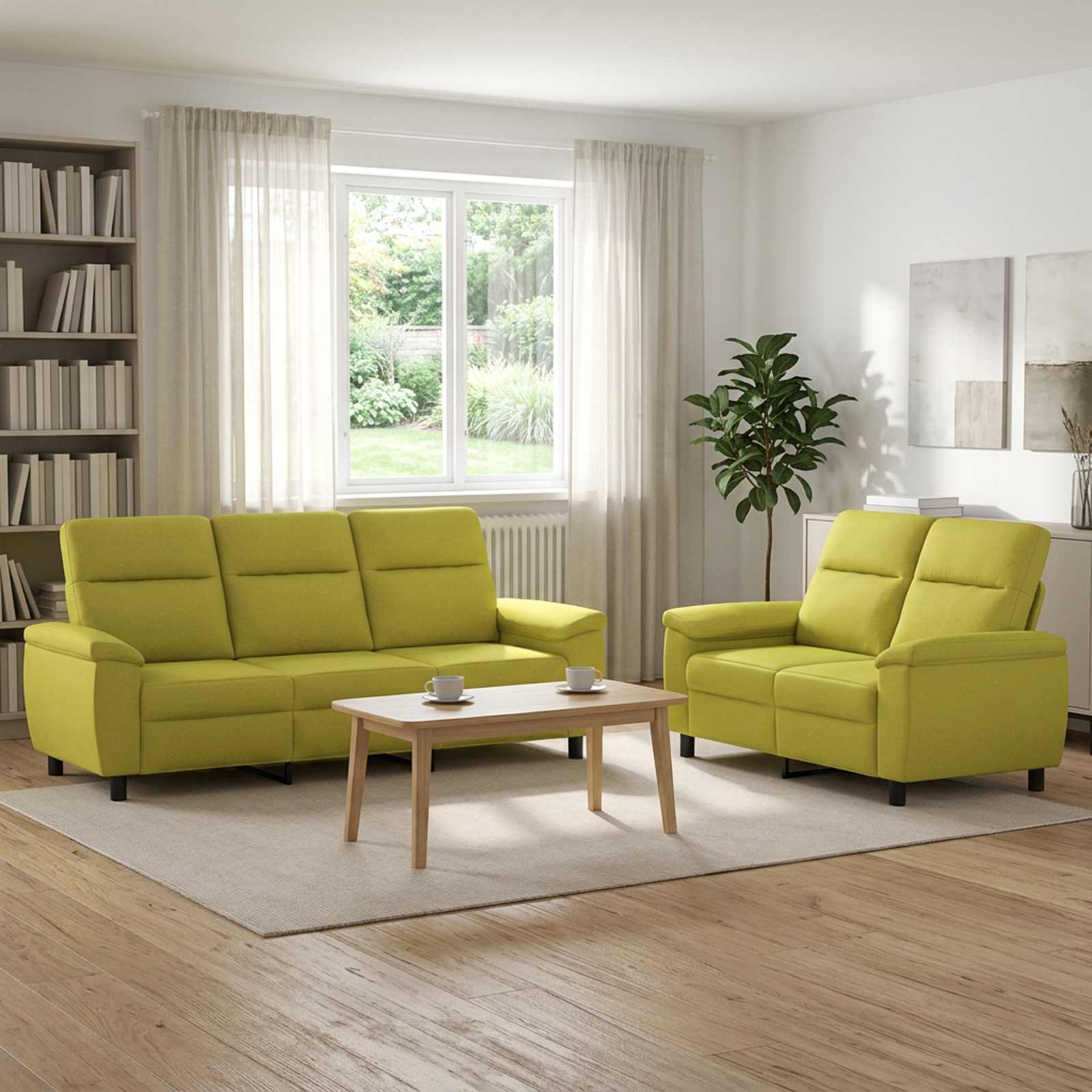 Bankstel 2 pcs Lichtgroen Stof
