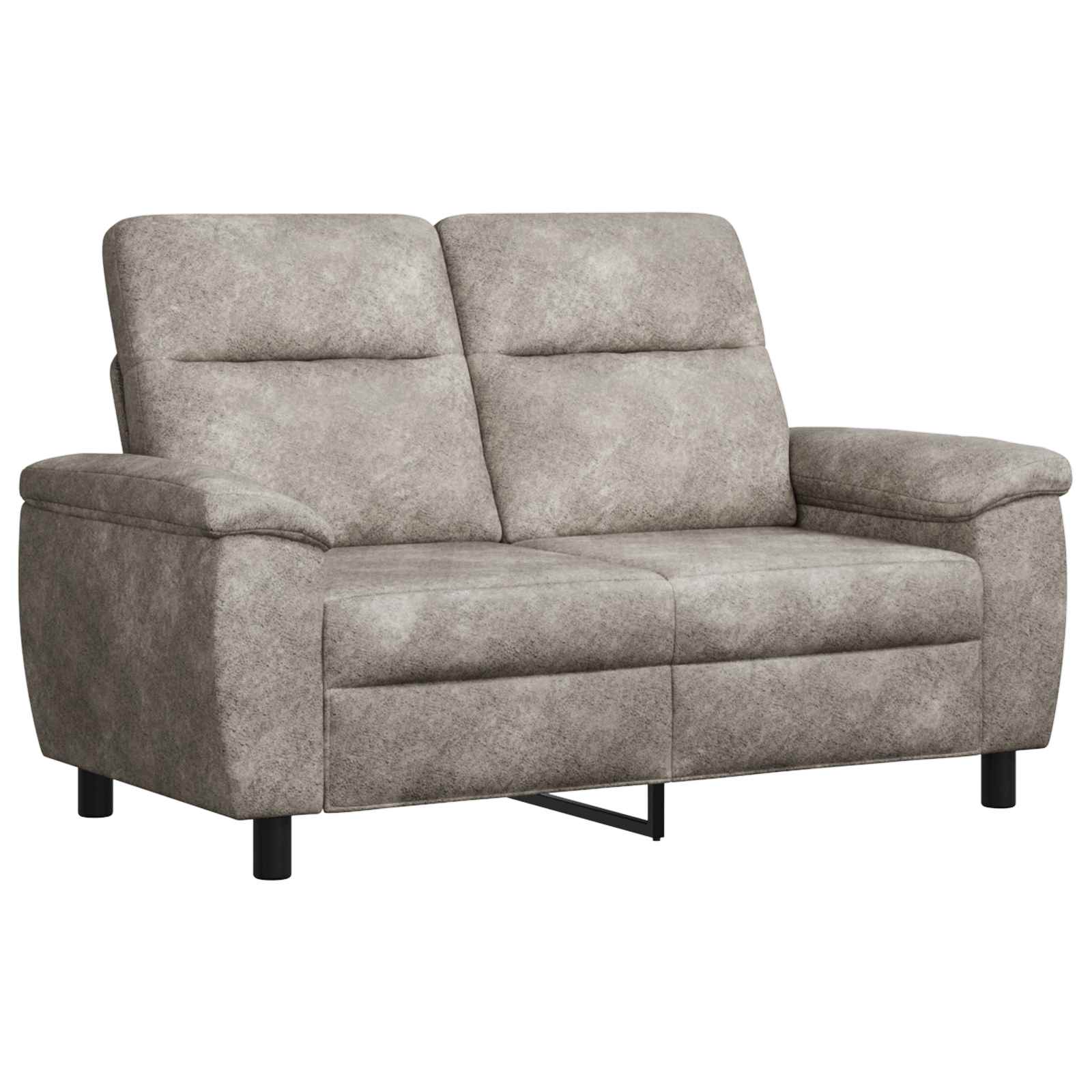 Bankstel 2 pcs Lichtgrijs Nep Suede Leer
