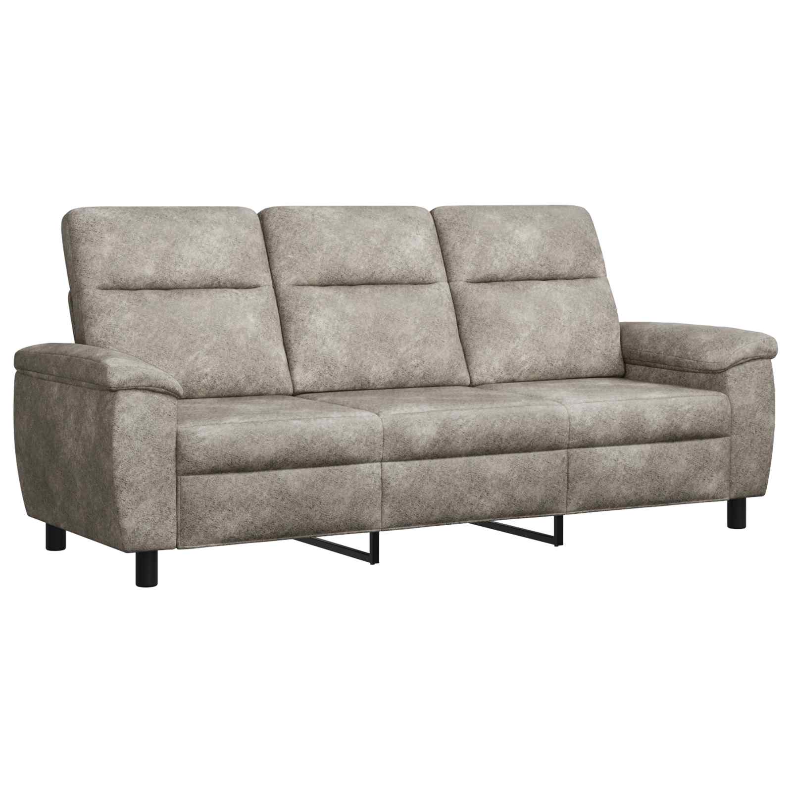 Bankstel 2 pcs Lichtgrijs Nep Suede Leer