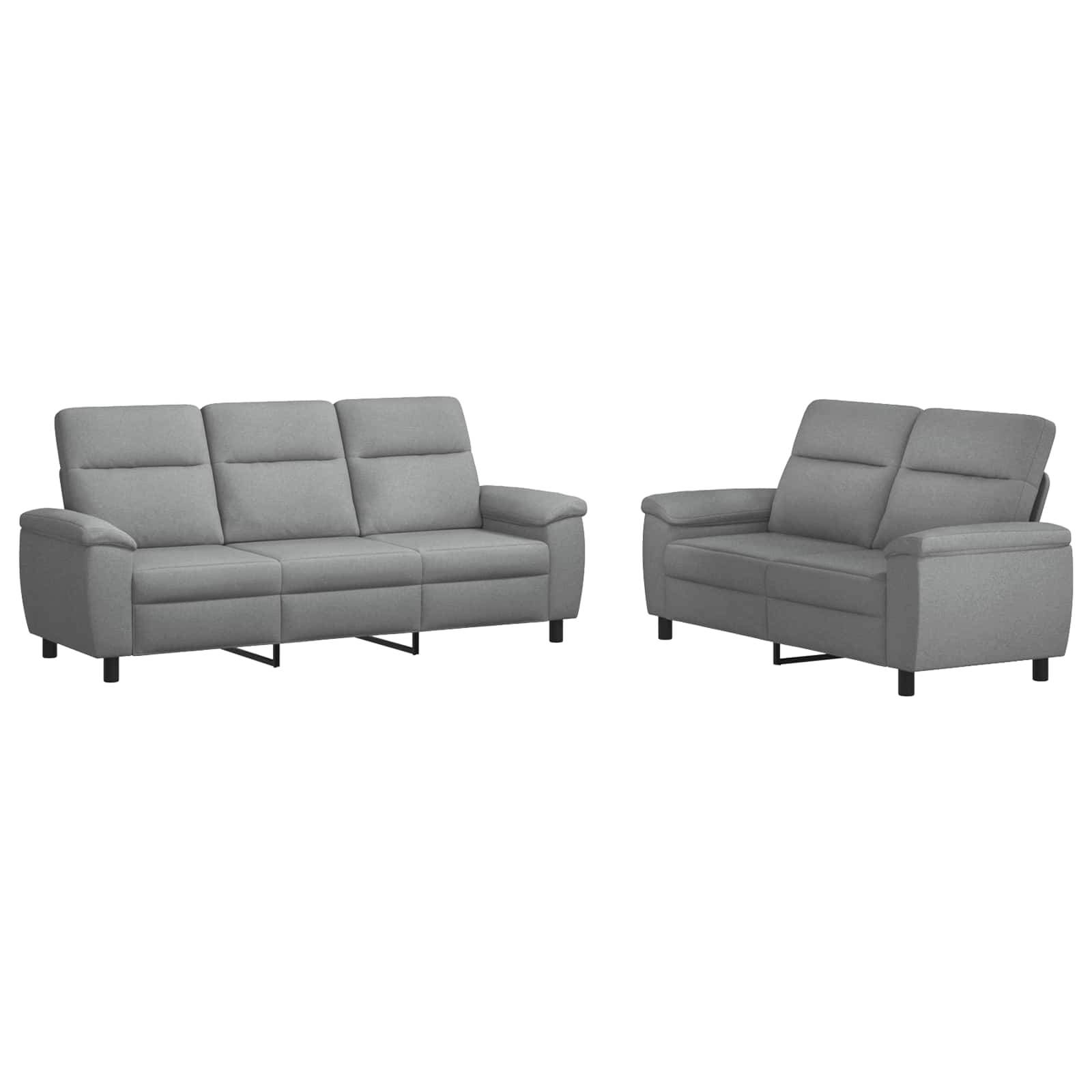Bankstel 2 pcs Lichtgrijs Stof
