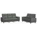 Bankstel 2 pcs Donkergrijs Stof