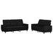 Bankstel 2 pcs Zwart Stof