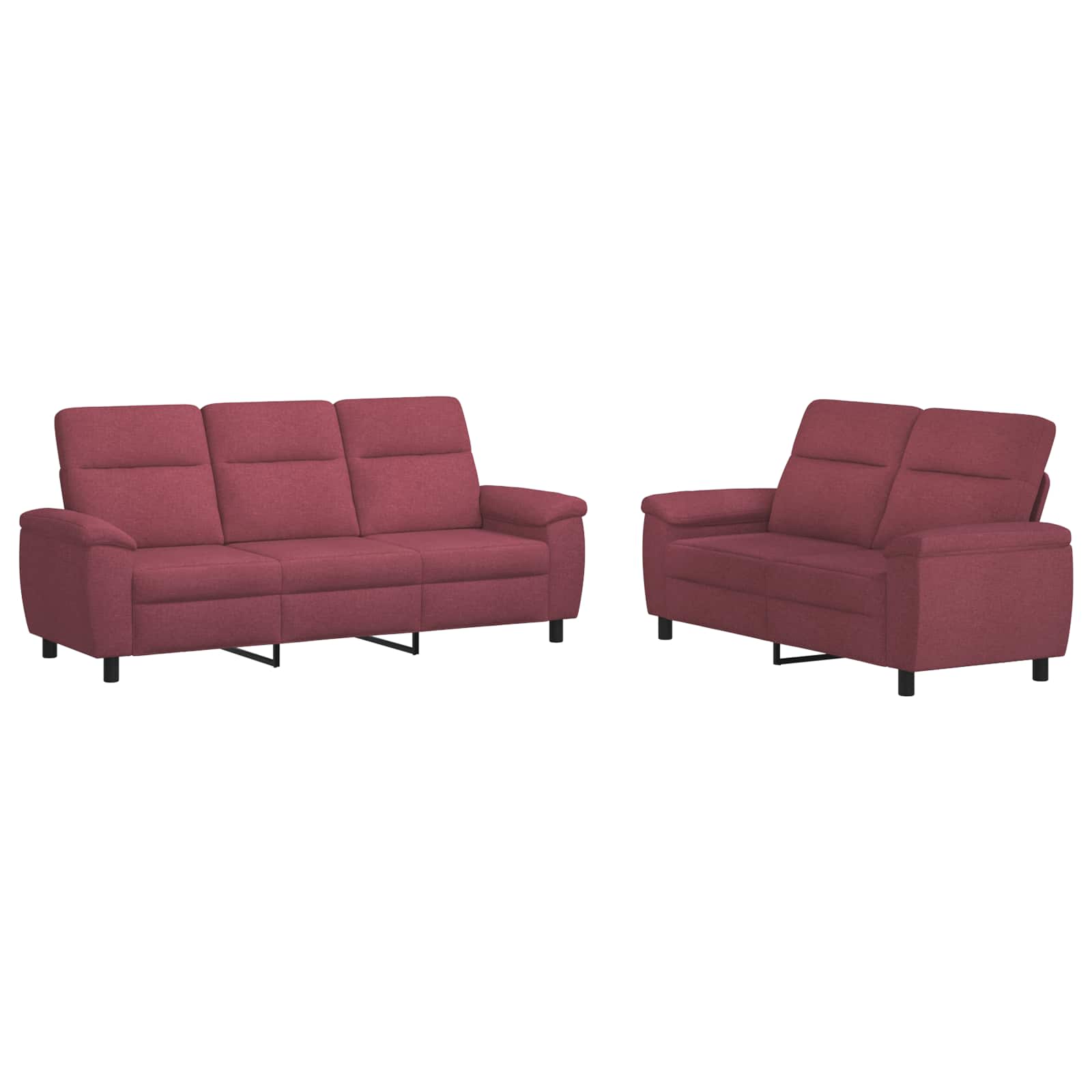 Bankstel 2 pcs Wijnrood Stof