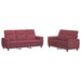 Bankstel 2 pcs Wijnrood Stof