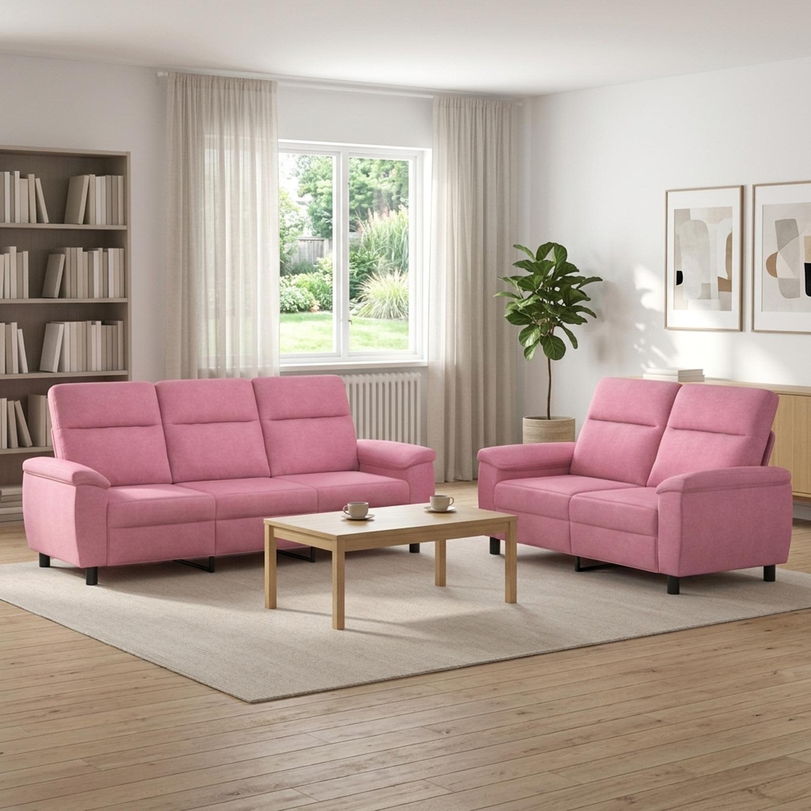 Bankstel 2 pcs Roze Stof