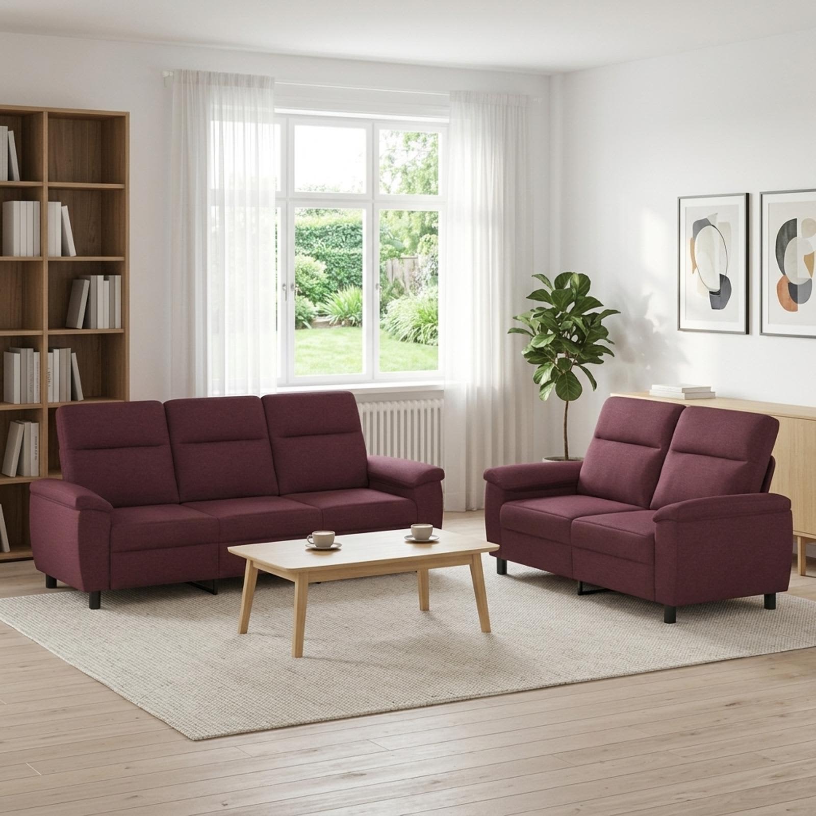 Bankstel 2 pcs Paars Stof