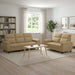 Bankstel 2 pcs Licht Bruin Stof