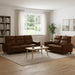 Bankstel 2 pcs Bruin Nep Suede Leer