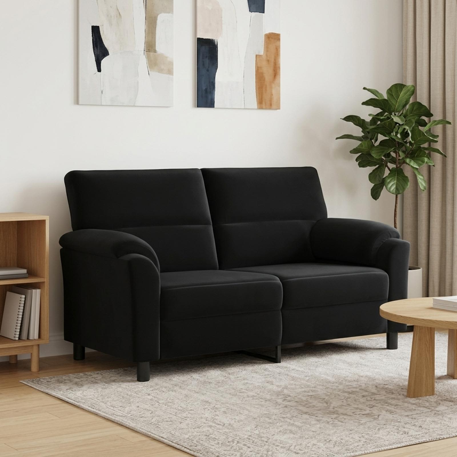 Bank Zwart 174 x 85 x 93 cm fluweel