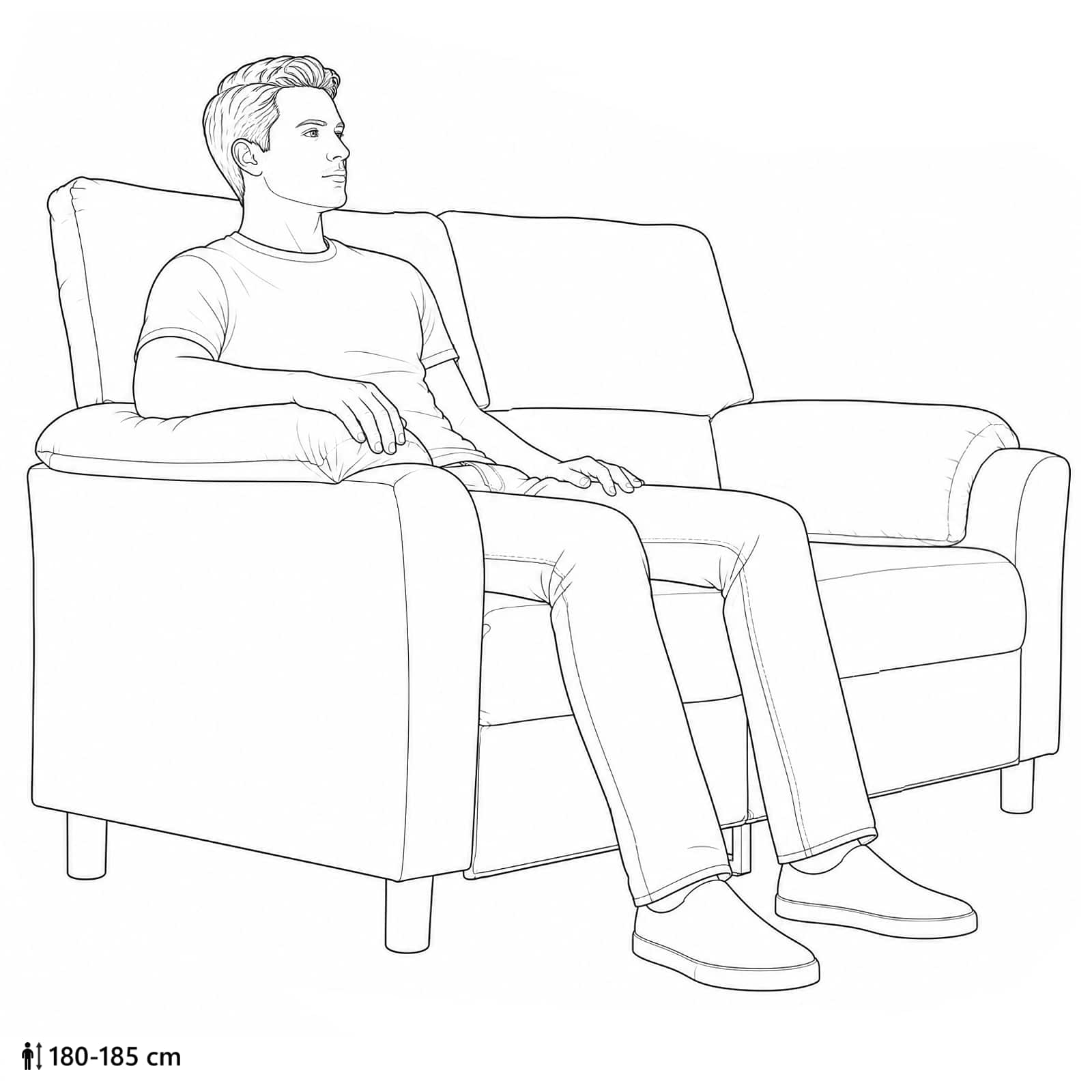 Bank Blauw 174 x 85 x 93 cm fluweel