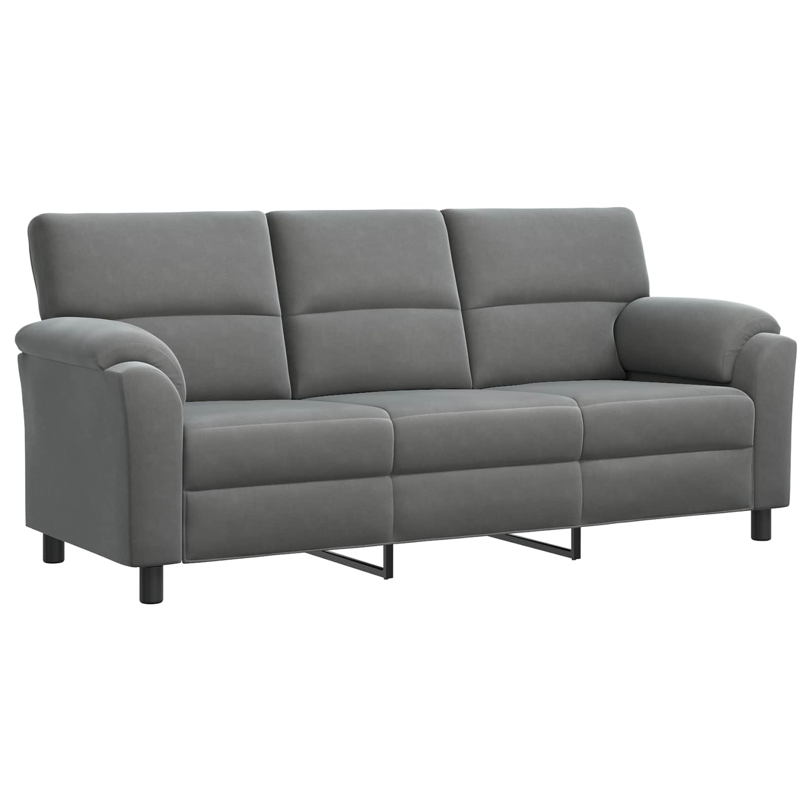 Bank Donkergrijs 214 x 85 x 93 cm fluweel
