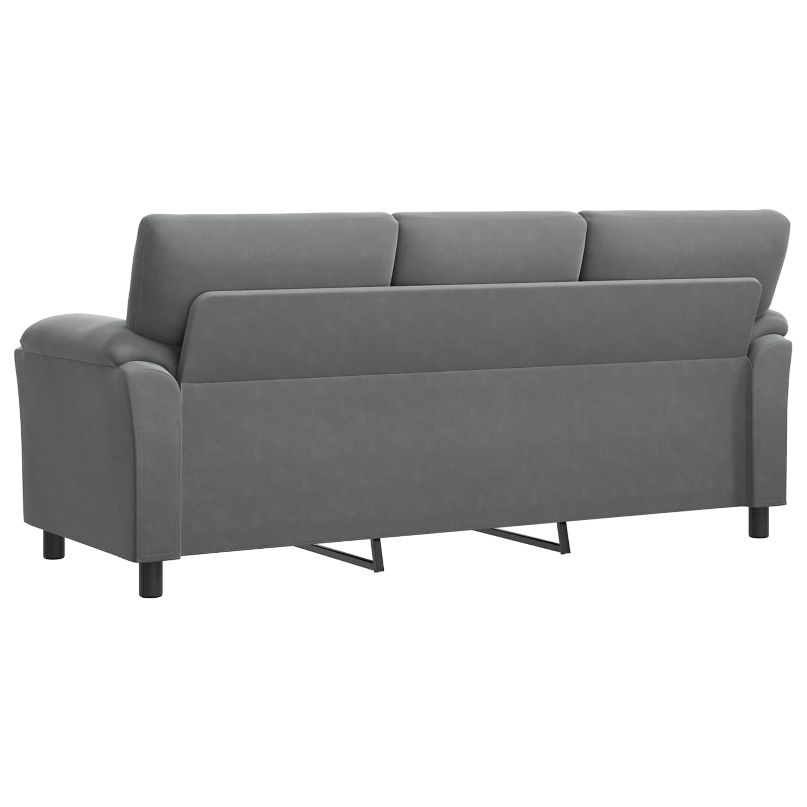 Bank Donkergrijs 214 x 85 x 93 cm fluweel