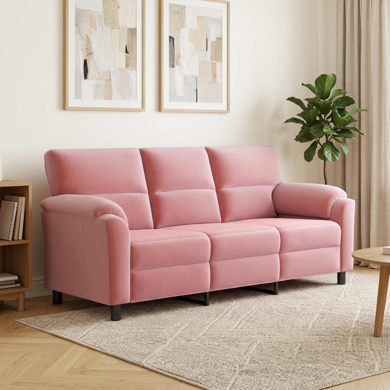 Bank Roze 214 x 85 x 93 cm fluweel