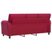 Bank Wijnrood 214 x 85 x 93 cm fluweel