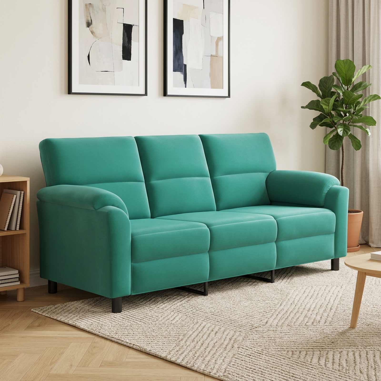 Bank Turquoise 214 x 85 x 93 cm fluweel